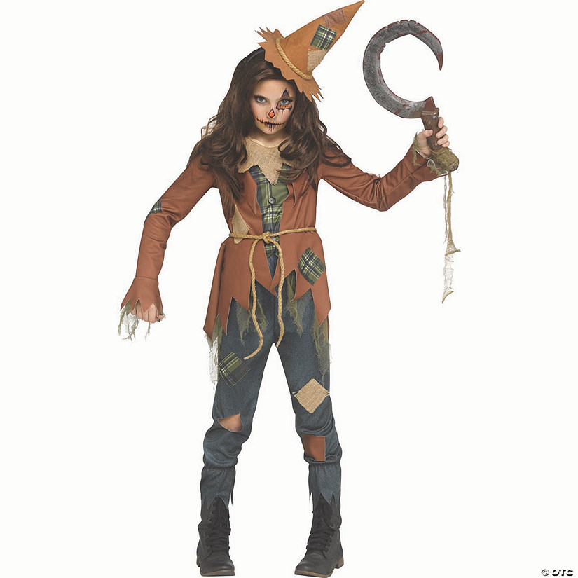 Pumpkin Scarecrow Reaper Costume Child Brown Orange