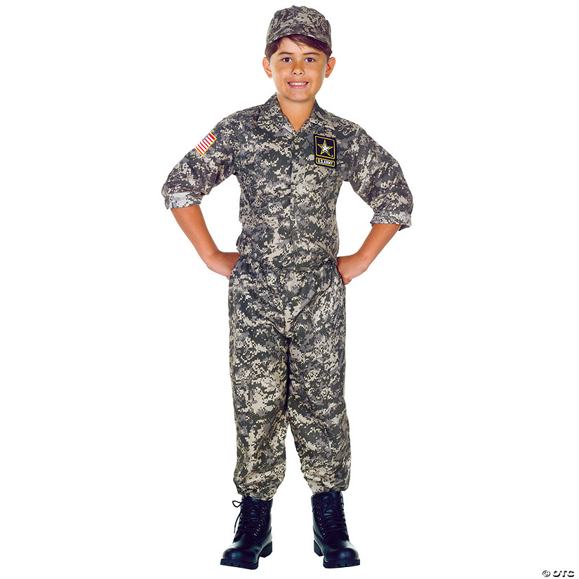 Kids Camouflage Soldier Costume - Large Image