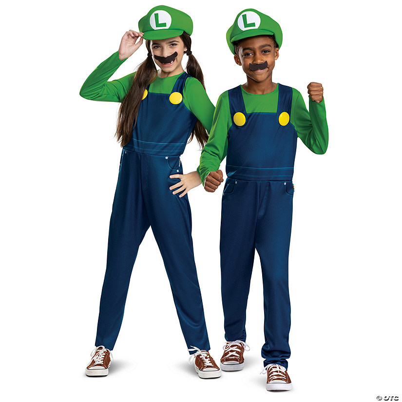 Kids Classic Elevated Super Mario Bros&#8482; Luigi Costume - Large 10-12 Image