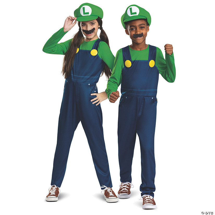 Kids Classic Elevated Super Mario Bros&amp;#8482; Luigi Costume Image