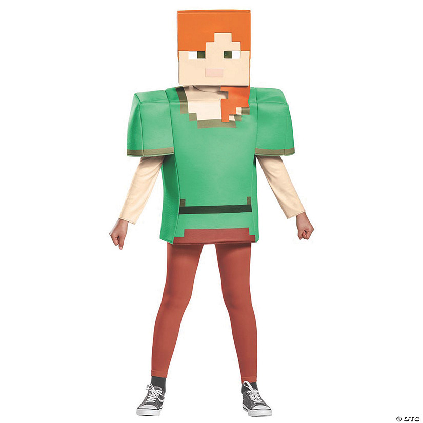 Kid's Classic Minecraft Alex Costume - Large Image