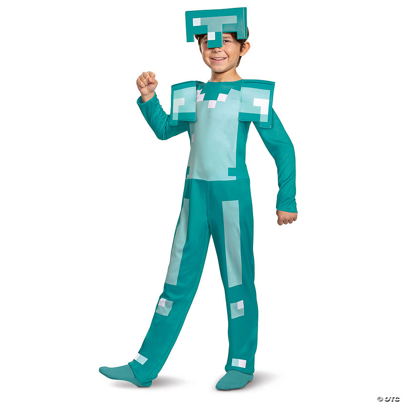 Kids Classic Minecraft&amp;#8482; Diamond Armor Jumpsuit Costume Image