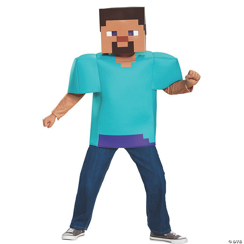 Kid's Classic Minecraft Steve Costume - Large Image