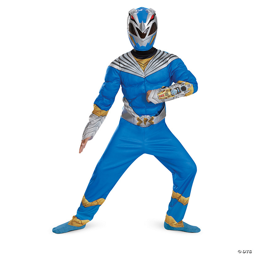 Kids Classic Power Rangers&#8482; Cosmic Fury Blue Ranger Muscle Costume - Large 10-12 Image