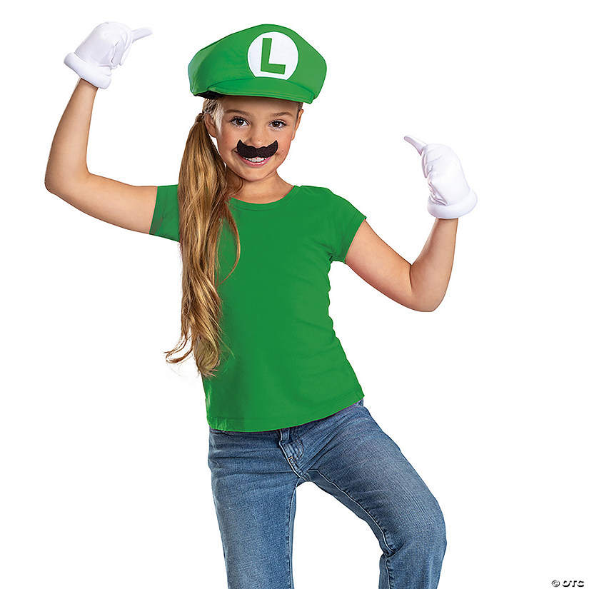 Kids Classic Super Mario Bros.&#8482; Luigi Elevated Costume Accessory Kit Image