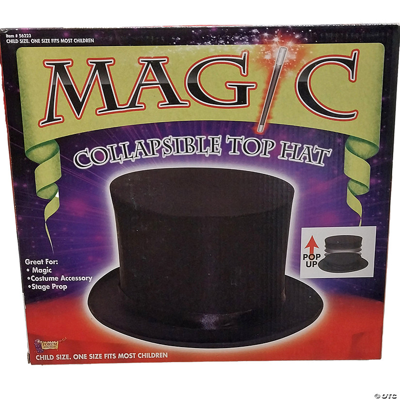 Kids Collapsible Black Top Hat Image