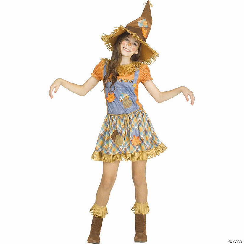 Kids Cornfield Cutie Scarecrow Dress Costume Image