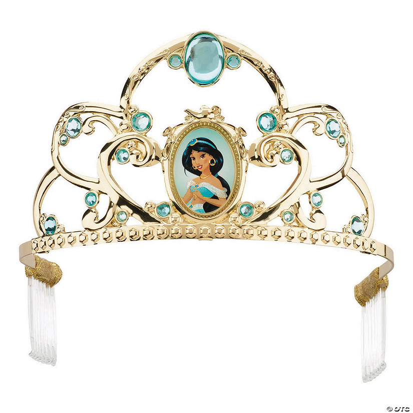 Kids Deluxe Disney's Aladdin Jasmine Green &amp; Gold Tiara Image