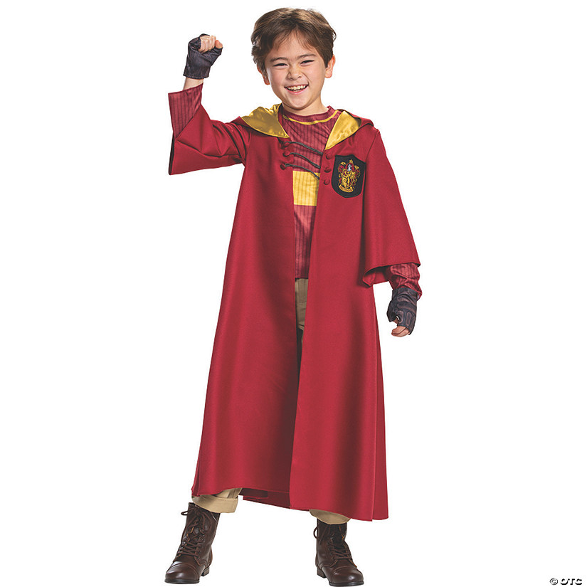 Kids Deluxe Harry Potter Quidditch Gryffindor Costume - Large 10-12 Image