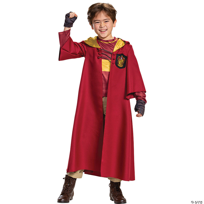 Kids Deluxe Harry Potter Quidditch Gryffindor Costume - Medium 7-8 Image