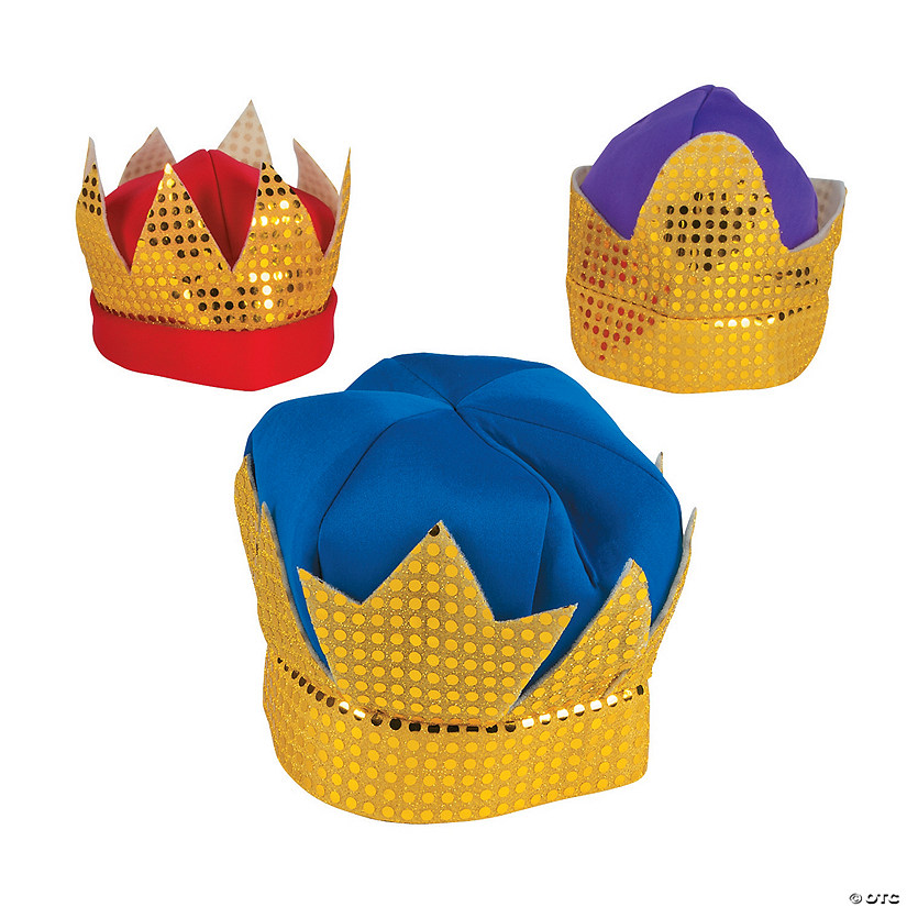 Kids Deluxe Kings&amp;#8216; Crowns with Sequins Image