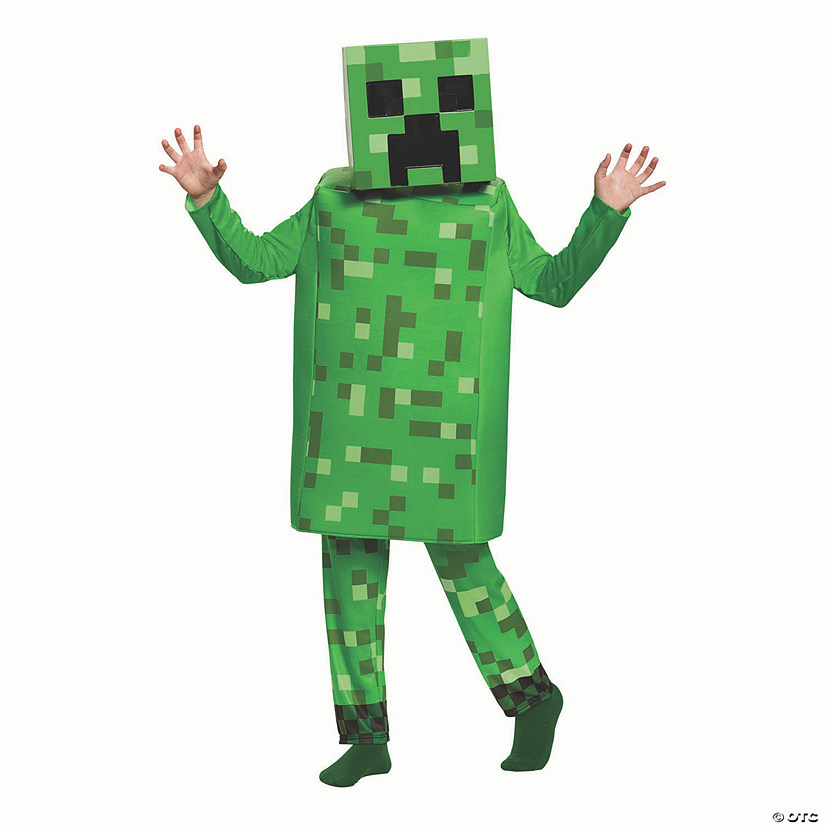 Kid's Deluxe Minecraft Creeper Costume - Large Image