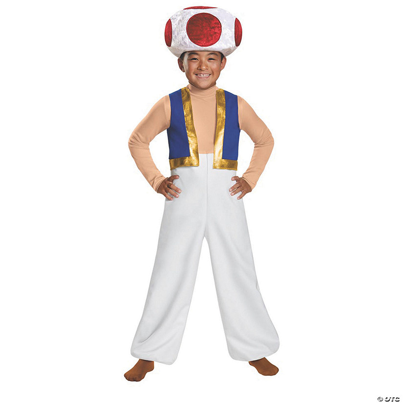 Kid's Deluxe Super Mario Bros.&#8482; Toad Costume Large 10-12 Image