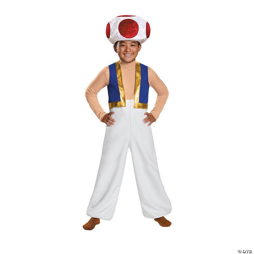 Kids Deluxe Super Mario Bros.&#8482; Toad Costume Medium 7-8 Image