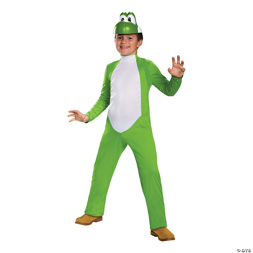Kids Deluxe Super Mario Bros.&amp;#8482; Yoshi Jumpsuit Costume Image