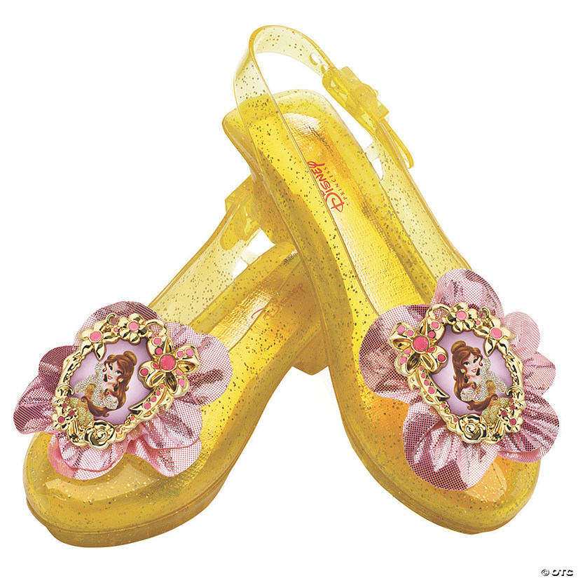 Kids Disney&amp;#8217;s Beauty and the Beast Belle Yellow Sparkle Jelly Shoes Image