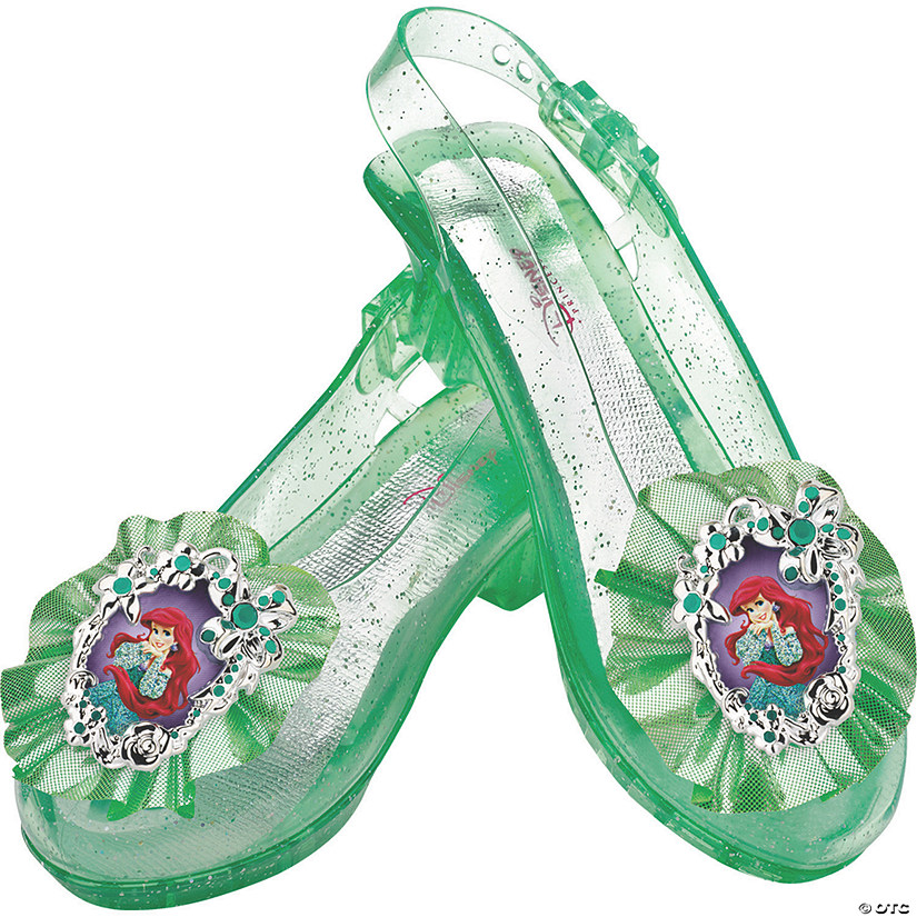 Kids Disney&amp;#8217;s The Little Mermaid Ariel Green Sparkle Jelly Shoes Image