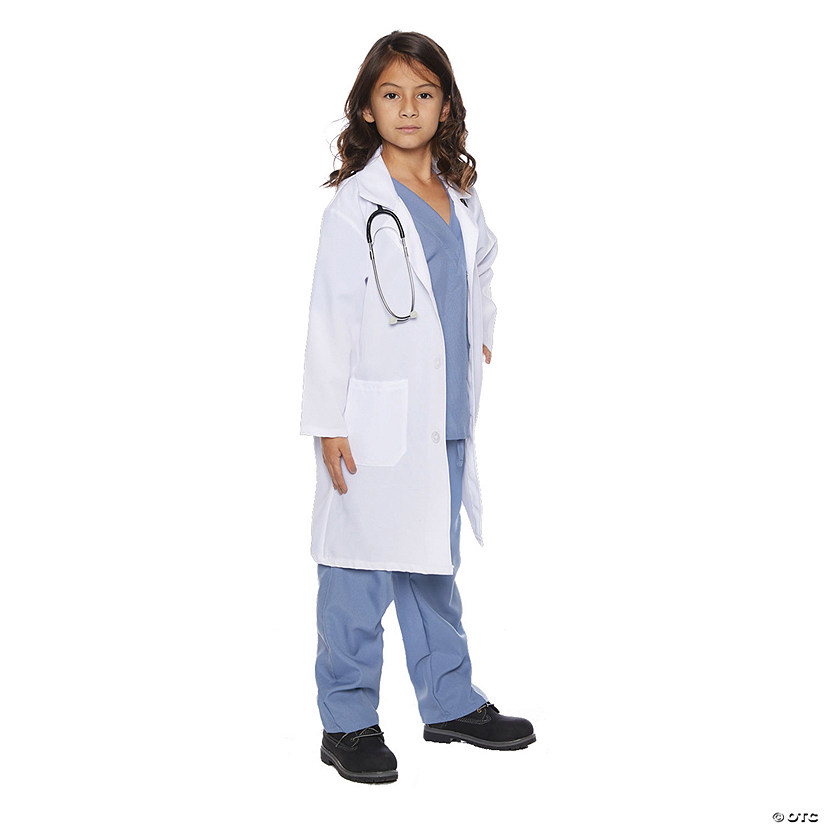 Kid's Doctor Scrubs with Lab Coat Costume Image