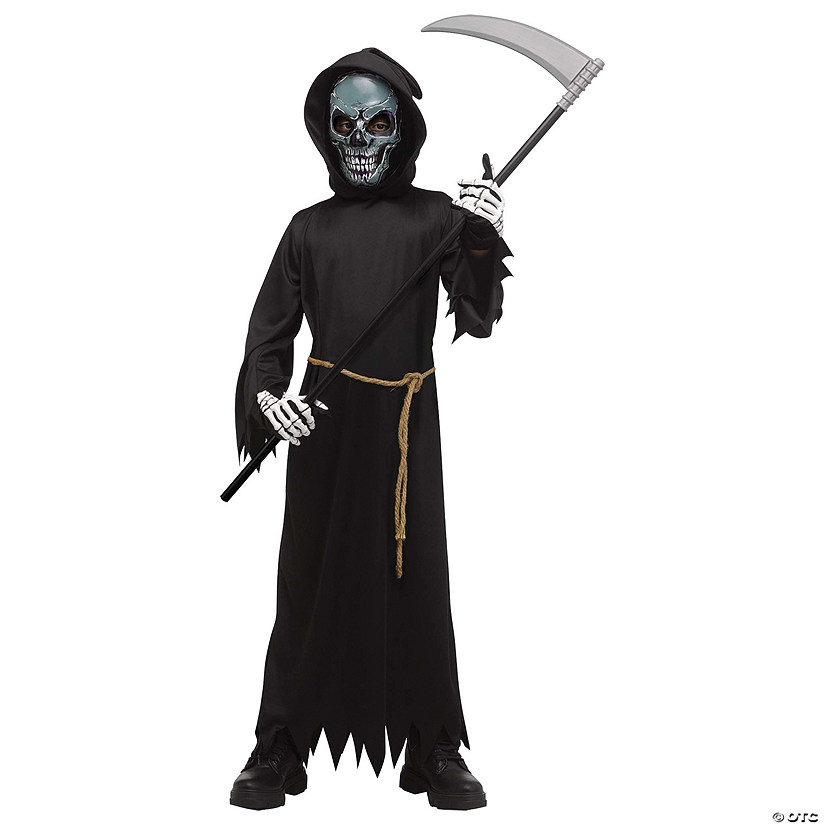 Kids Electro Skull Reaper w/ Light-Up Mask Costume Image