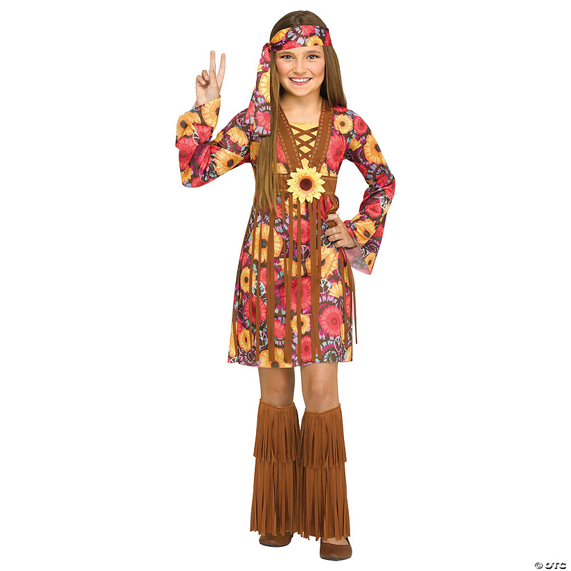 Kids Flower Power Hippie Costume Image