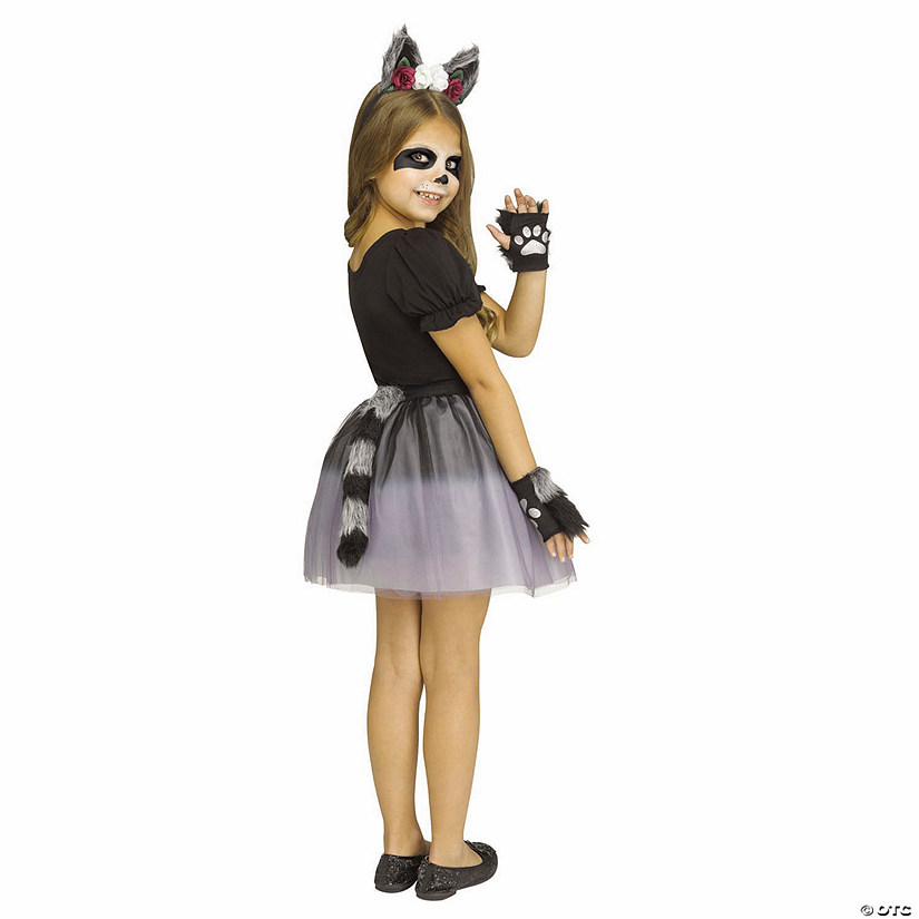 Kids Forest Friends Raccoon Gray &amp; Black Tutu Kit Costume - One Size Image