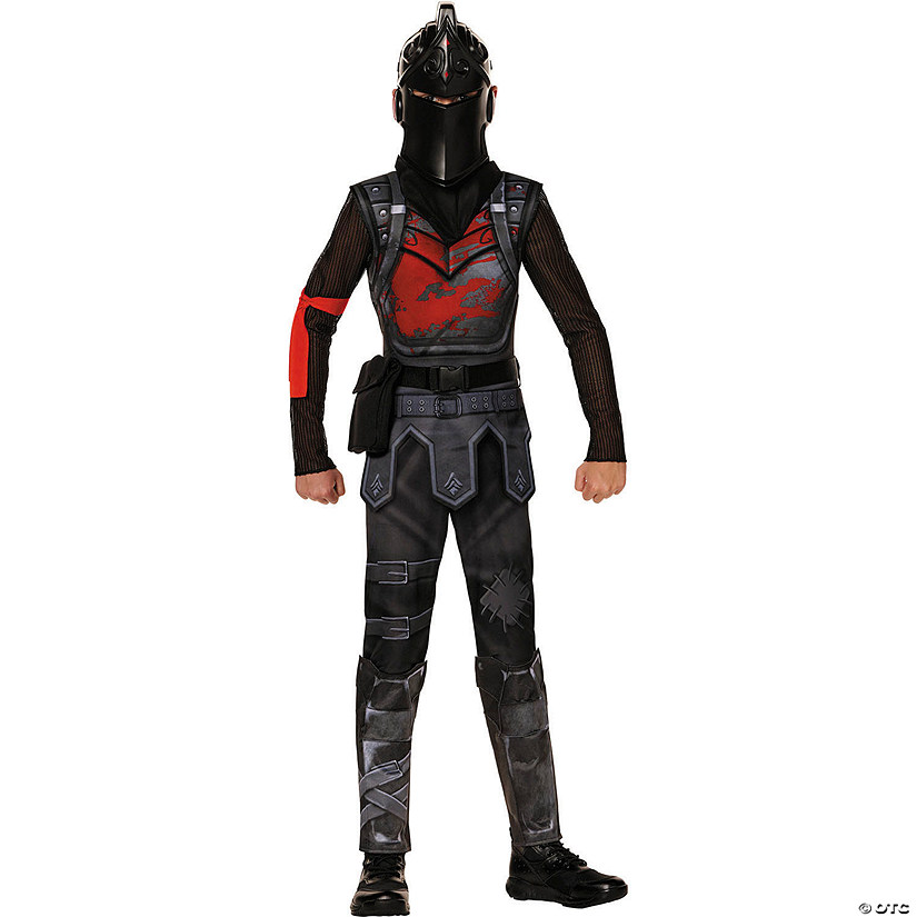 Kids Fortnite Black Polyester Jumpsuit Black Knight Costume Image