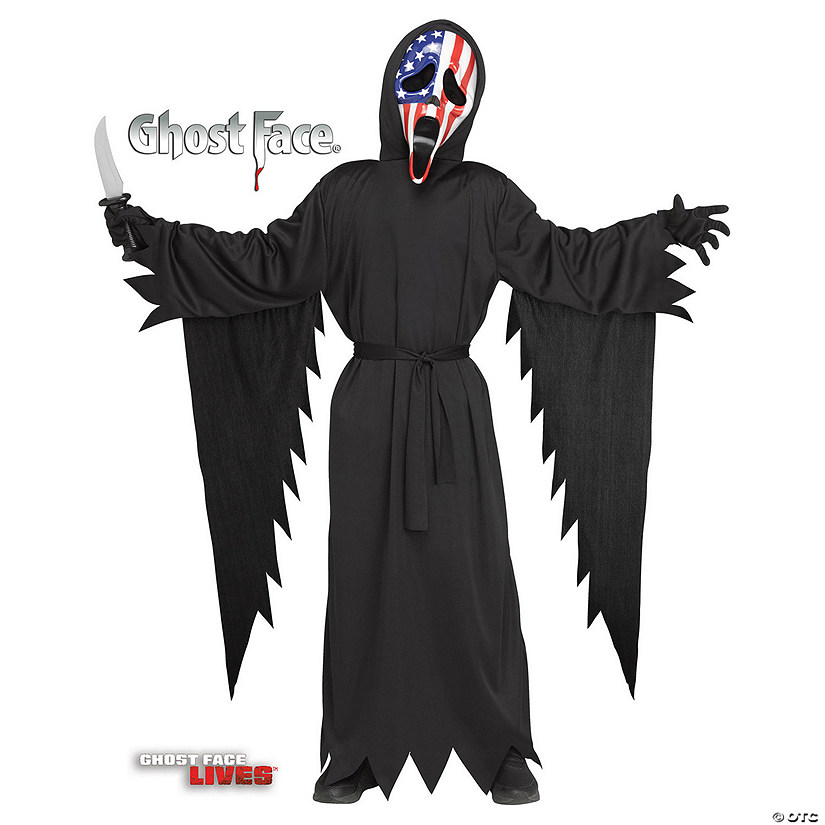 Kids Ghost Face Patriotic Costume Image