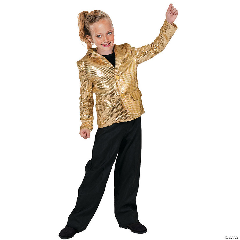 Kid's Gold Disco Jacket Costume - Small Image