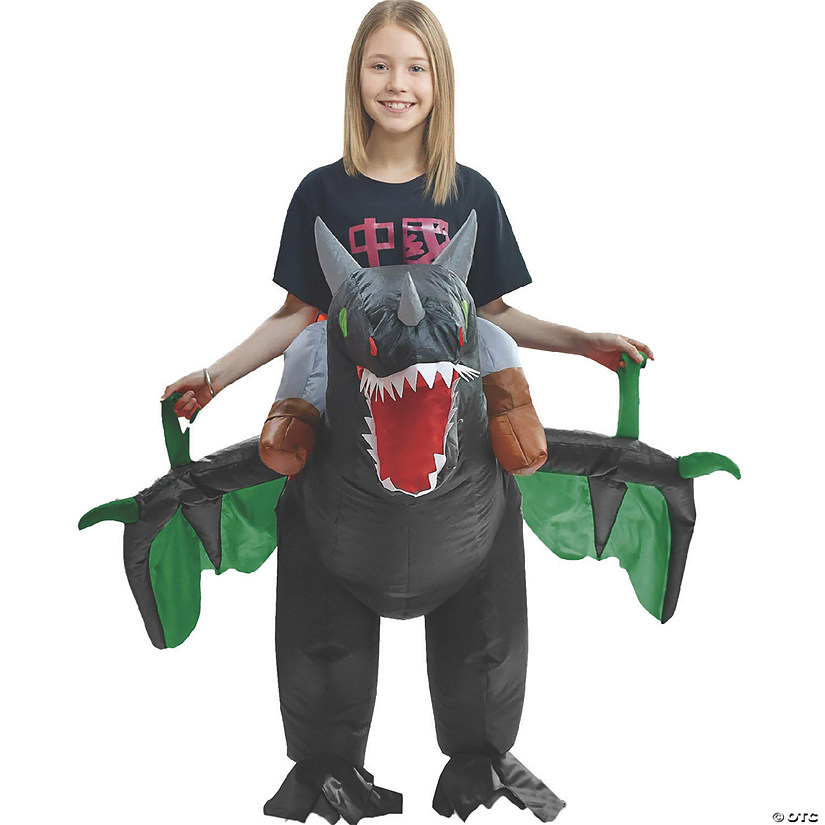 Kid's Inflatable Dragon Ride On Costume Image
