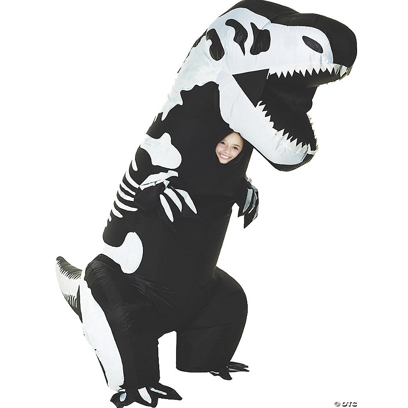 Kids Inflatable Skeleton T-Rex Costume Image