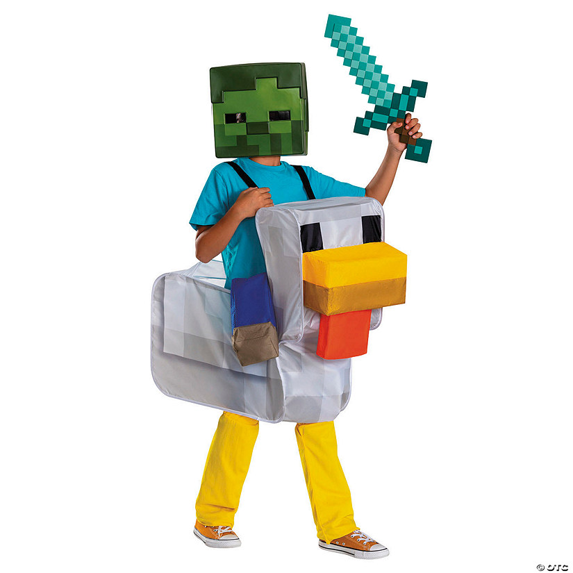 Kids Minecraft&amp;#8482; Chicken Jockey Ride-On Pop-Out Costume - One Size Image