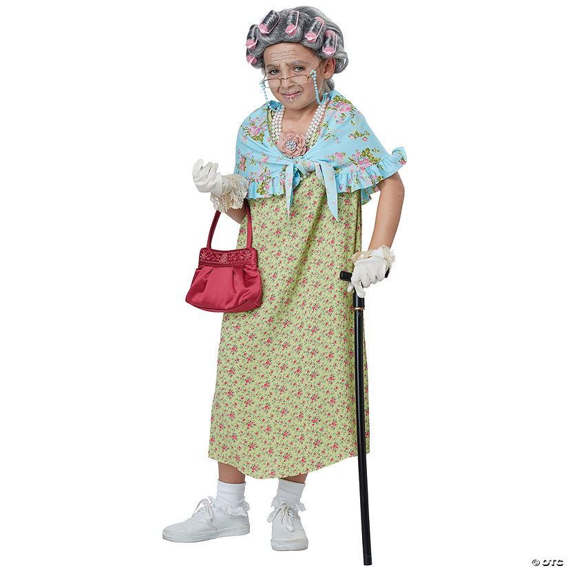 Kids Old Lady Costume Kit Image