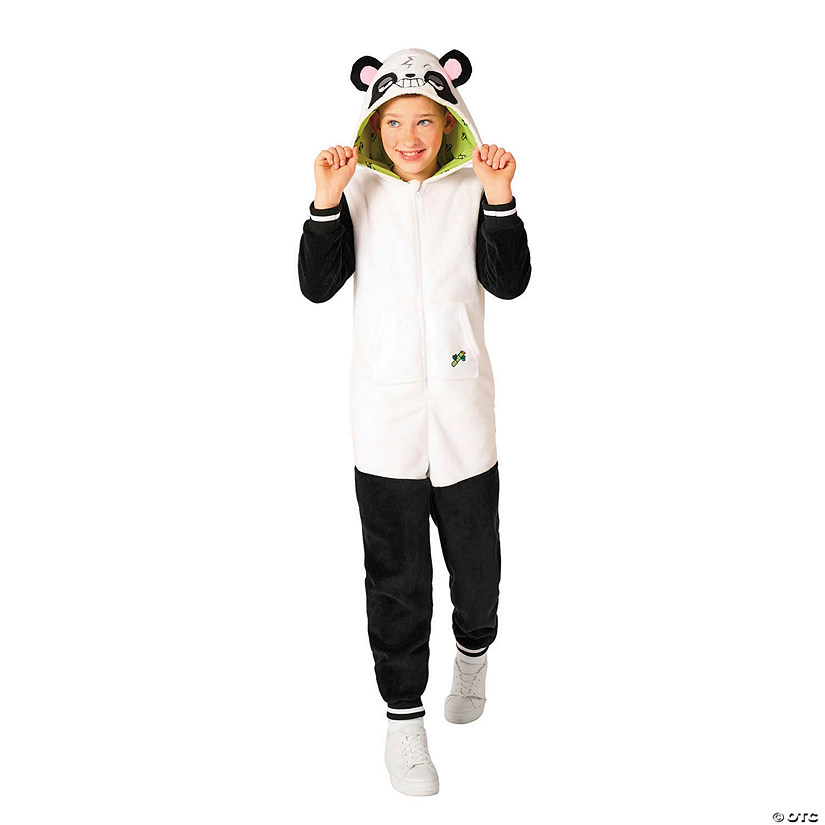 Kids Panda Hooded Onesie Costume Image