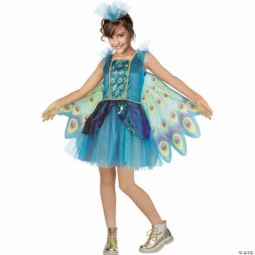 Kids Peacock Dress Costume with Wings Image