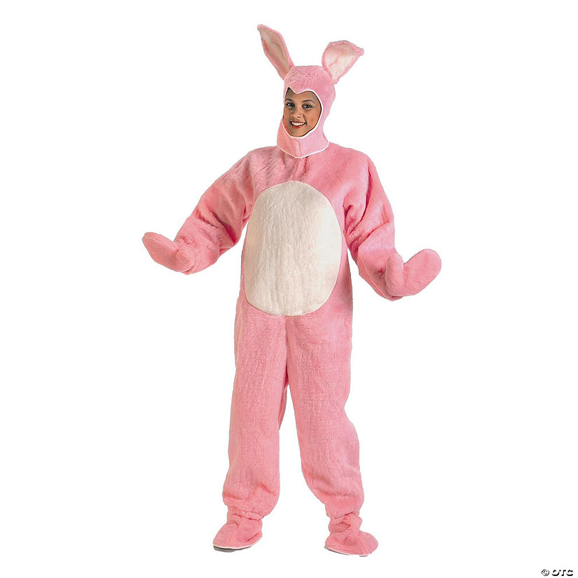 Kids Pink Easter Bunny Costume with Hood - 6-8 Image