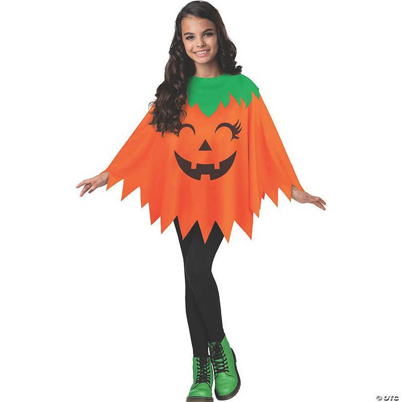 Kid's Pumpkin Poncho Image