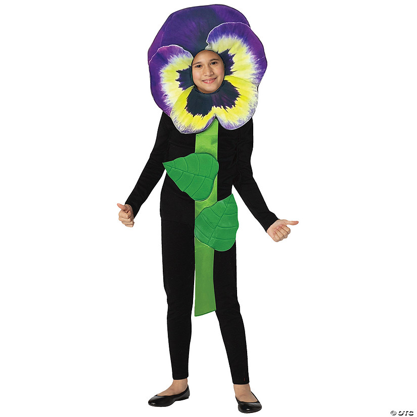 Kids Purple Pansy Flower Costume Image