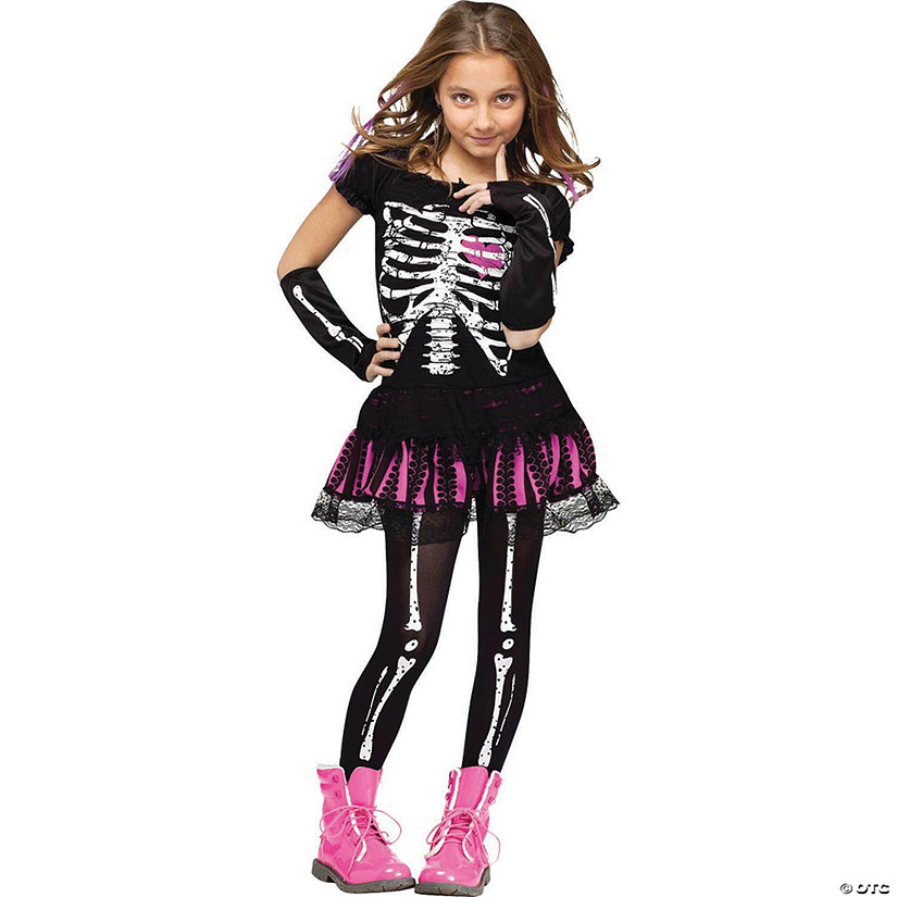 Kids Sally Skelly Skeleton Dress Costume Image