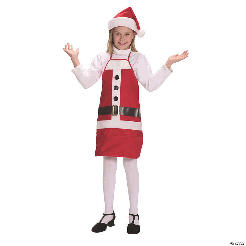 Kids Santa Christmas Apron & Hat Set &#8211; 4-12 Image