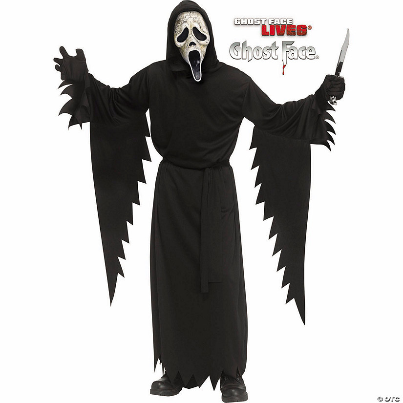 Kids Scream IV&#8482; Ghost Face&#174; Black Robe with Aged Mask Costume Image