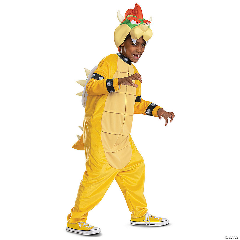 Kids Super Mario Bros.&amp;#8482; Bowser Hooded Jumpsuit Costume Image