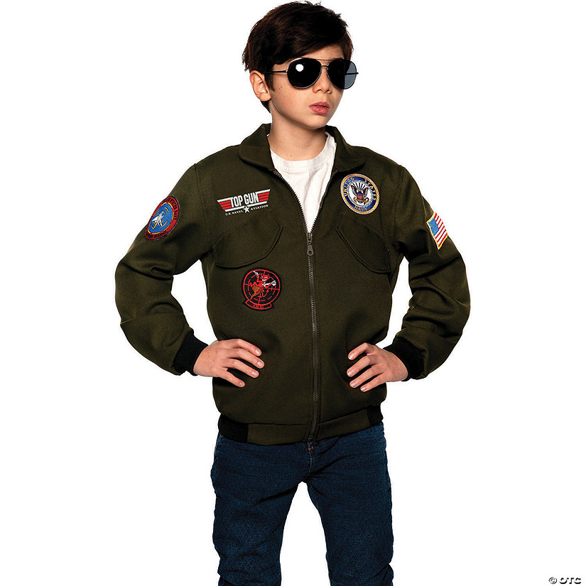Kids Top Gun Navy Pilot Jacket Costume Accessory Halloween Express