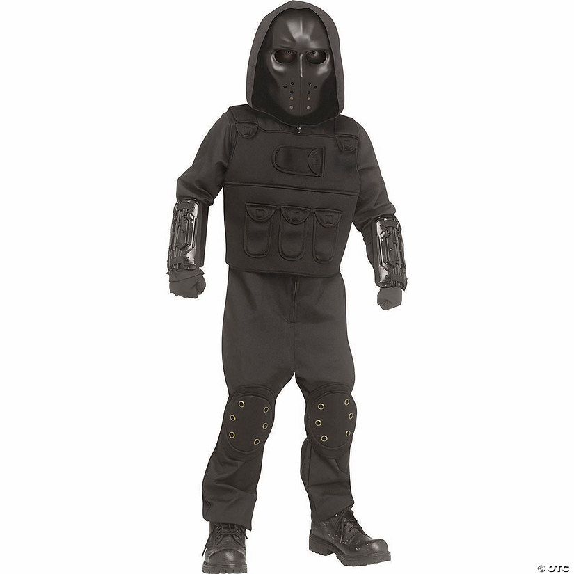 Kids Warcore Fighter Hooded Jumpsuit Costume Image