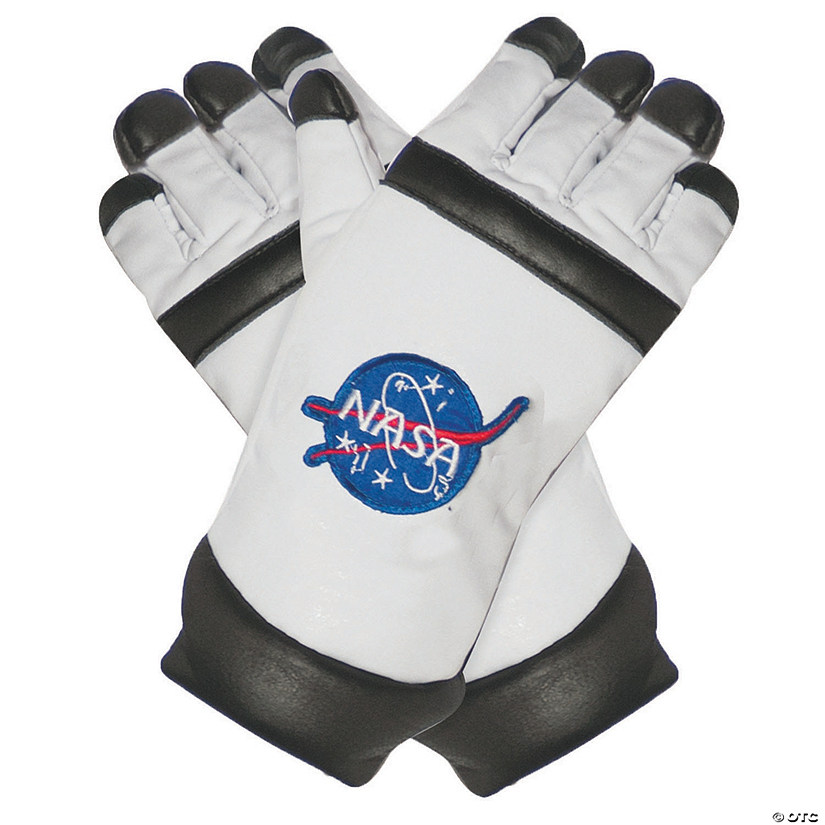 Kids White Astronaut Gloves Image