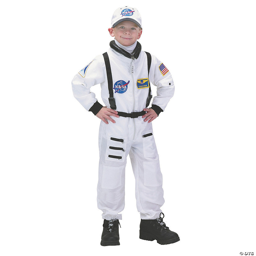 Kid's White Astronaut Suit Costume - Medium Image