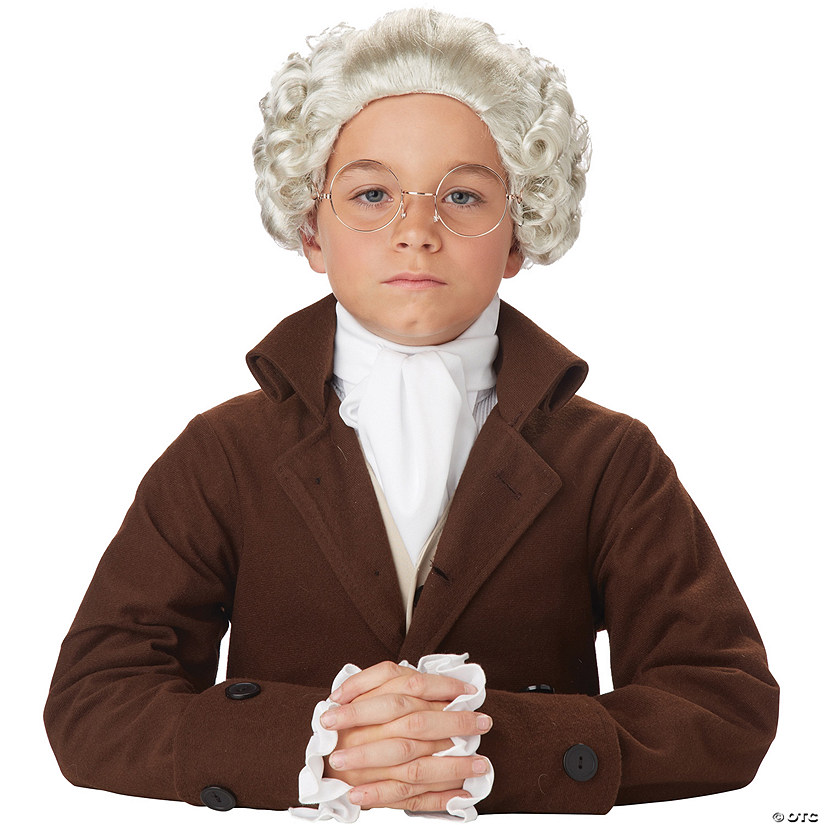 Kids White Colonial Peruke Wig Image