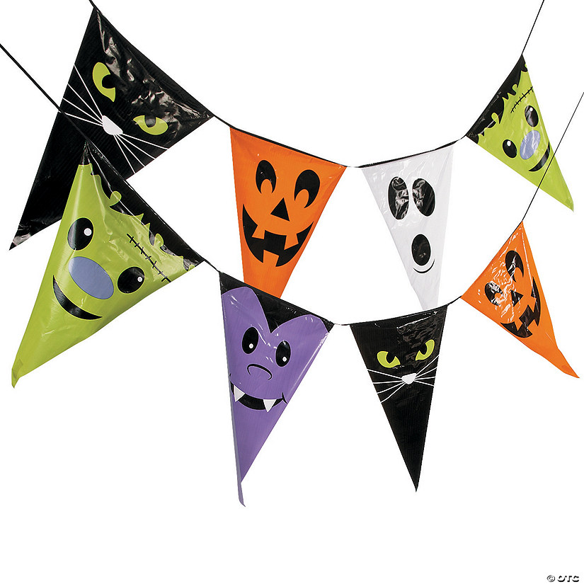 Large Character Plastic Pennant Banner Halloween Decoration Image