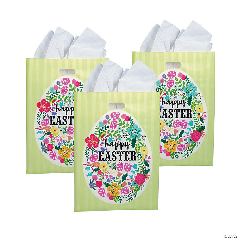 Large Easter Plastic Goody Bags - 50 Pc. Image