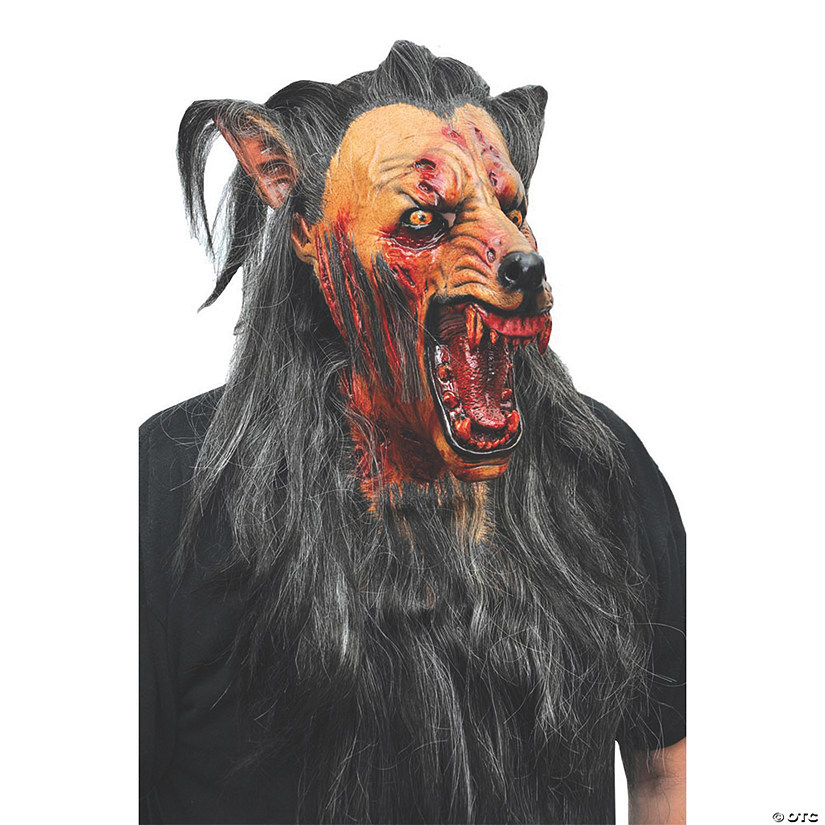 Latex Brown Wolf Mask Image