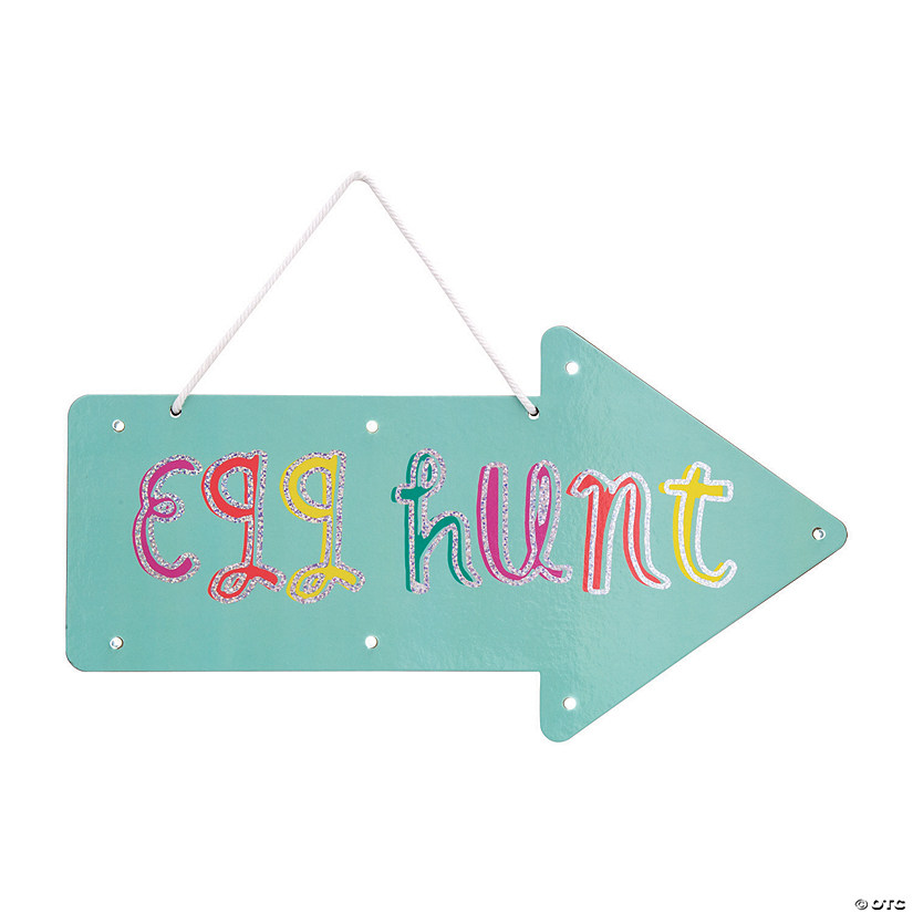 Light-Up Easter Egg Hunt Door Sign Image